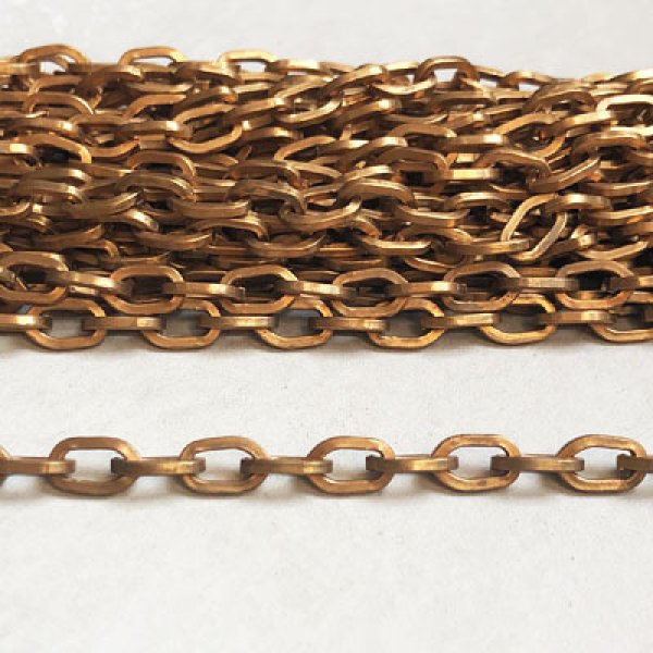 画像1: 9.6x5.8 brass oval cable chain (1)