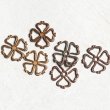 画像1: 13mm aged brass 4-petal filigree (1)