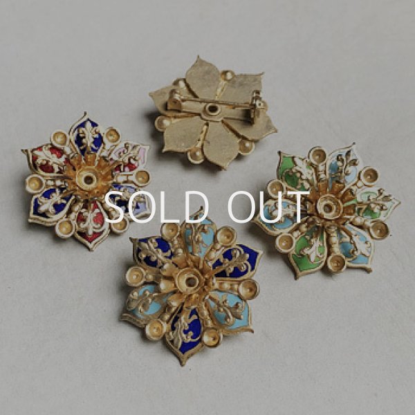 画像1: 28mm enameled brooch finding (1)