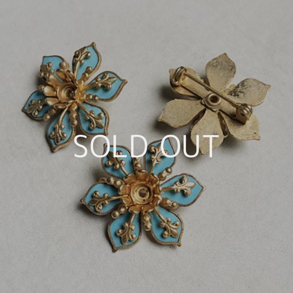 画像1: 28mm "Lt.Blue" enameled brooch finding (1)