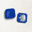 画像1: 18x18 Blue/Gray "Unicorn" intaglio (1)