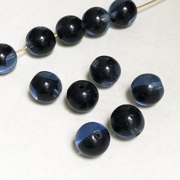 画像1: 2pcs 10mm "Sapphire/ Black" (1)