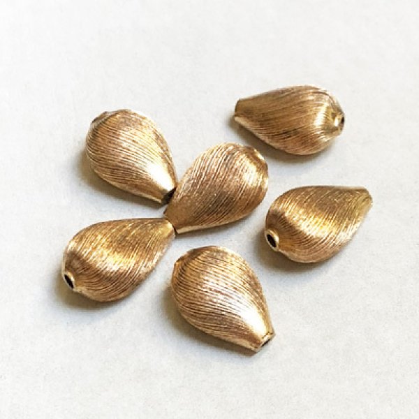 画像1: 15x11 brass textured drop beads (1)