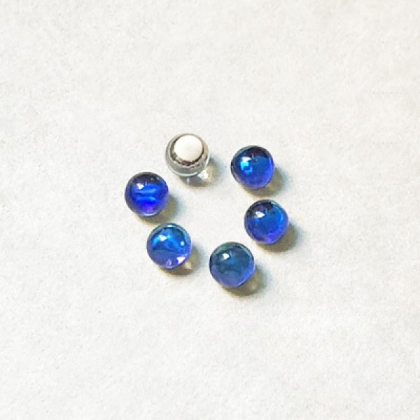 画像1: 4pcs 4mm 3/4 ball "Bermuda Blue" (1)