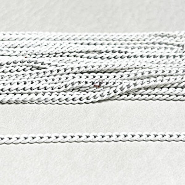 画像1: 2mm White enameled chain (1)