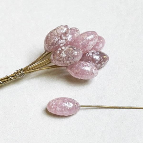 画像1: "Mauve luster" 11~13x7 oval head pin (1)