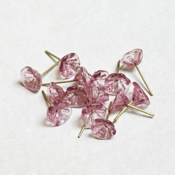 画像1: 7~8mm glass flower pin "Pink" (1)