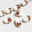 画像1: 15x10 "White/foiled" lampwork beads (1)
