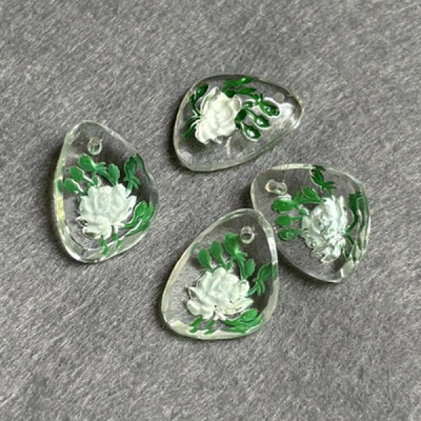 画像1: 16x13 White Rose inraglio drop pendant (1)