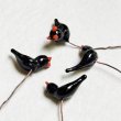 画像3: Black Bird glass on wire pin (3)