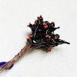 画像1: Black Bird glass on wire pin (1)