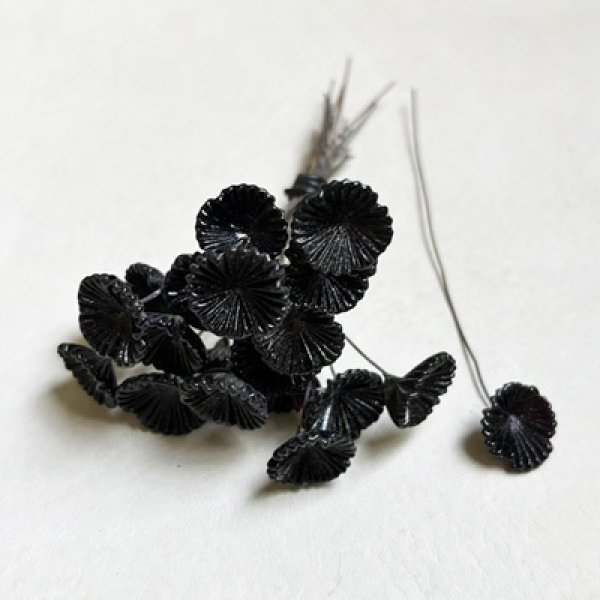 画像1: jaggy flower on wire "Black " (1)