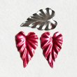 画像1: 37.5x23 Wine enameled leaf L&R set (1)