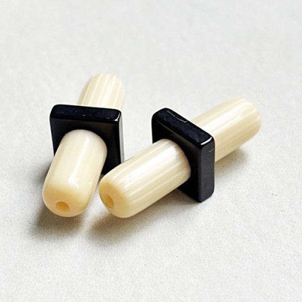 画像2: "CRM/BK" 35x12 tube & cube licite beads (2)