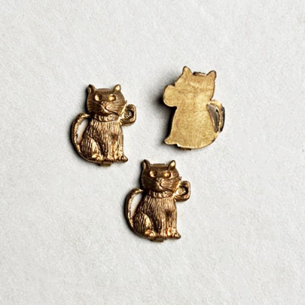 画像1: 15x12 "LUCK" cat stamping with Crystal (1)