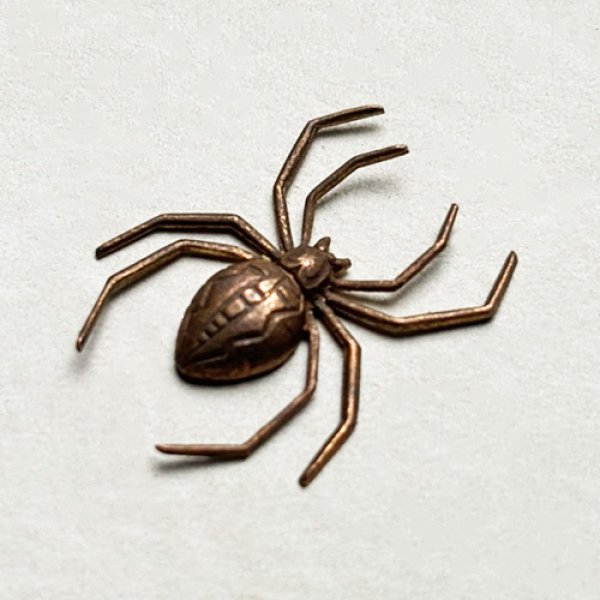 画像2: 30x22 aged brass Spider stamping (2)