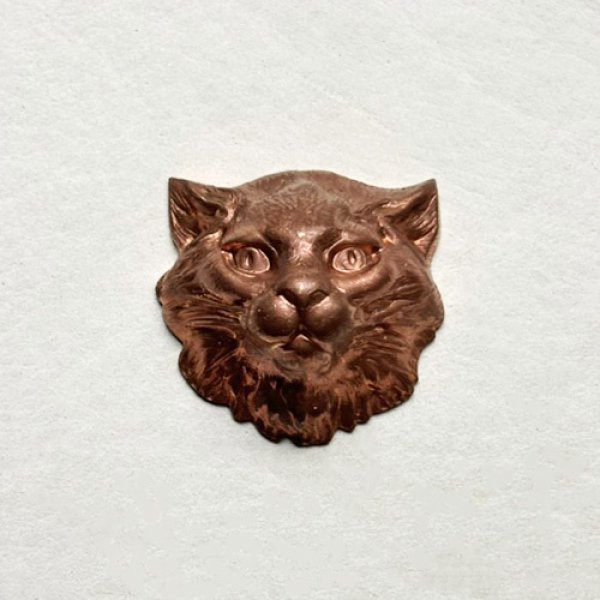 画像1: copper 35x33 cat head stamping (1)