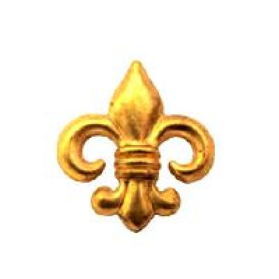 画像1: 2pcs brass Fleur De Lis prong back