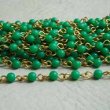 画像1: 3mm green acrylic beads link chain (1)