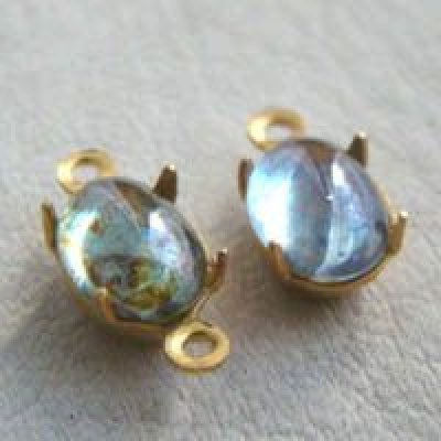 画像1: 2pcs 8×6 oval CB setting 2R