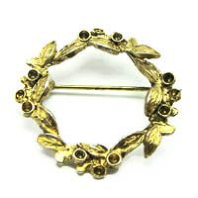 画像1: leaf circle brooch finding