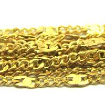 画像1: brass 1.6mm "W" design chain 