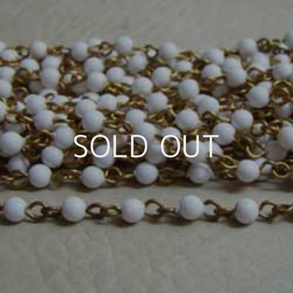 画像1: 4mm white acrylic beads link chain (1)