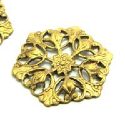 画像1: brass small hexagon filigree