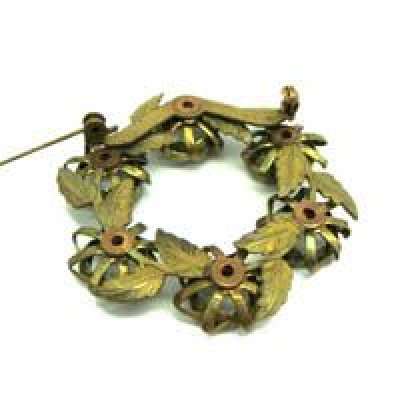 画像1: floral wreath brooch finding