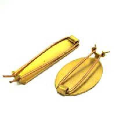 画像1: brass oval hair barrette