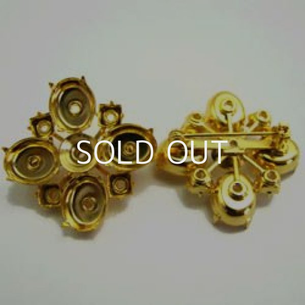 画像1: 24kt gold plate brooch base (1)