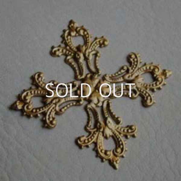 画像2: brass 56mm flat cross filigree (2)