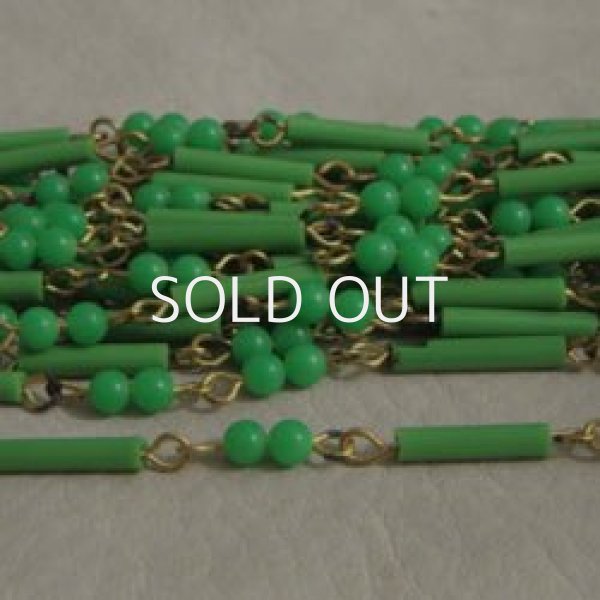 画像1: green beads link chain  (1)