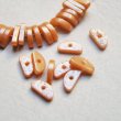 画像1: 5pcs 12×6 "Caramel" flat half round beads (1)