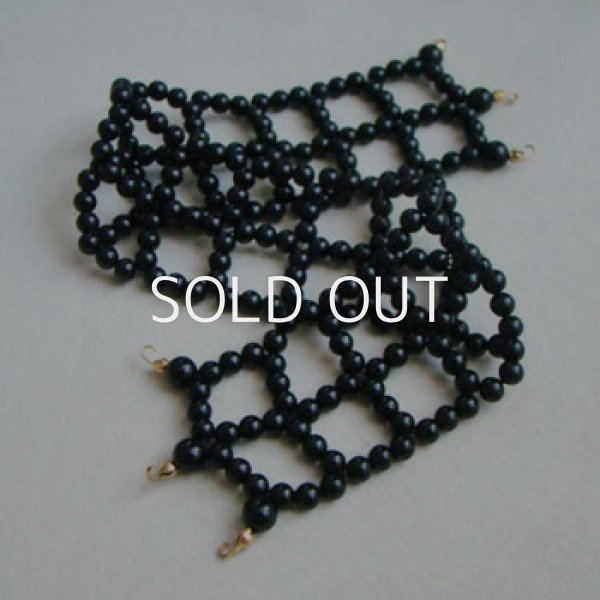 画像1: black acrylic beads woven choker finding (1)