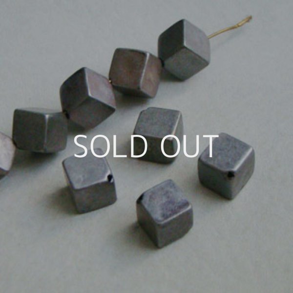 画像1: 10mm cube Antique Silver plastic beads (1)