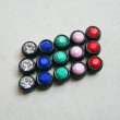 画像3: 2pcs 7mm "Black/ Crystal" 2-hole beads (3)