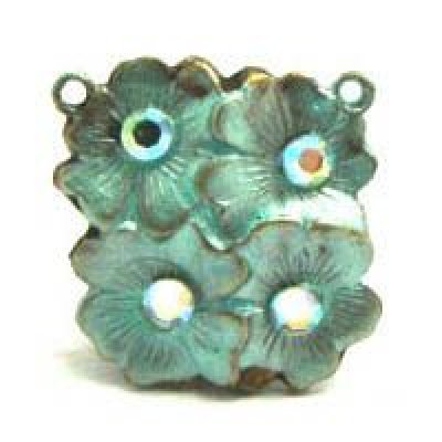 画像1: blue enamel metal pansy stud