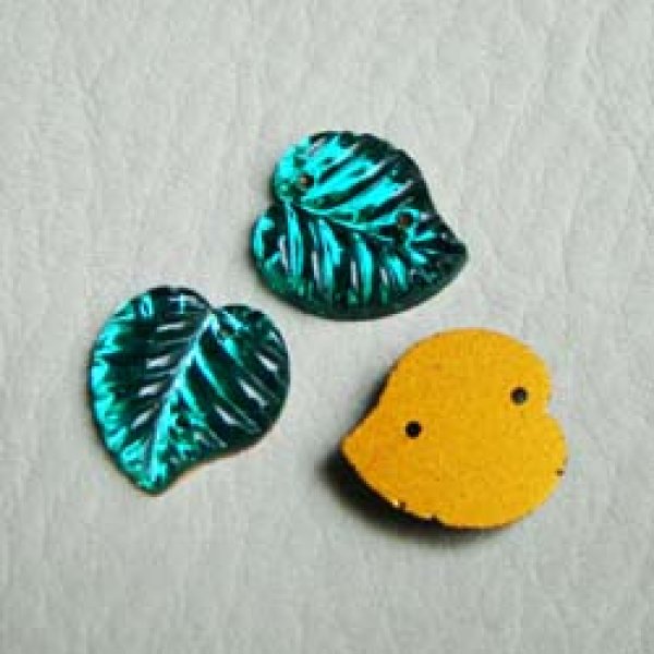 画像1: 13×15 2-Hole Emerald leaf  (1)