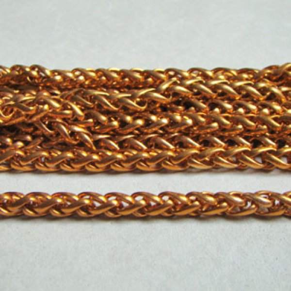 画像1: 91cm/ 5mm brass twisted rope chain (1)