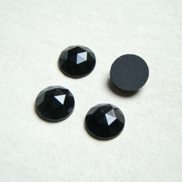 画像1: 9mm rose cut cabochon "Jet" (1)