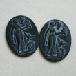 画像2: 40x30 OV Black "Lady with bird" cameo (2)