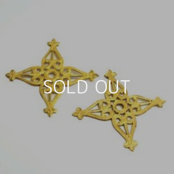 画像1: brass 34×34mm cross filigree (1)