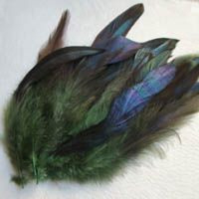 画像1: dyed sage green feather