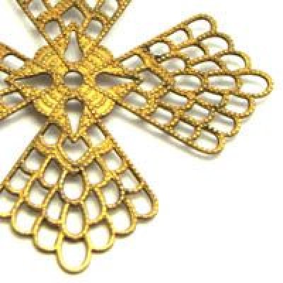 画像2: brass cross filigree