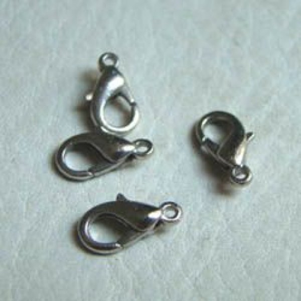 画像1: 3pcs rhodium lobster claw (1)