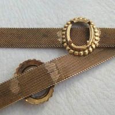 画像1: brass mesh chain choker finding