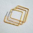 画像2: brass 32mm SQ embossed hoop pierce finding (2)