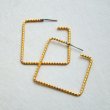 画像1: brass 32mm twisted SQ hoop pierce finding (1)