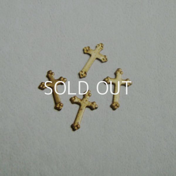 画像1: 4pcs brass tiny cross stamping (1)